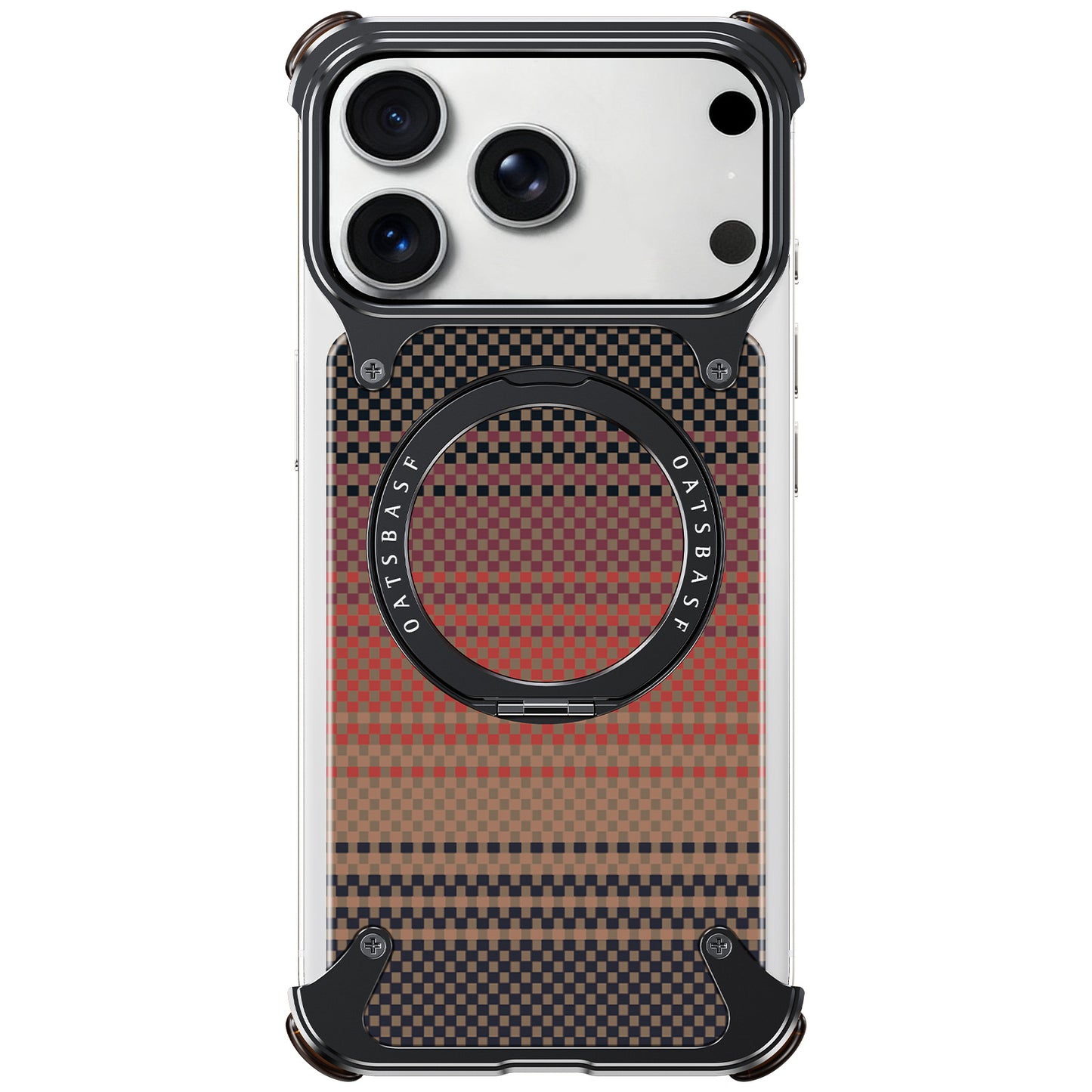 Real Aramid Fiber Cases With Magsafe Rotating Kickstand For iPhones