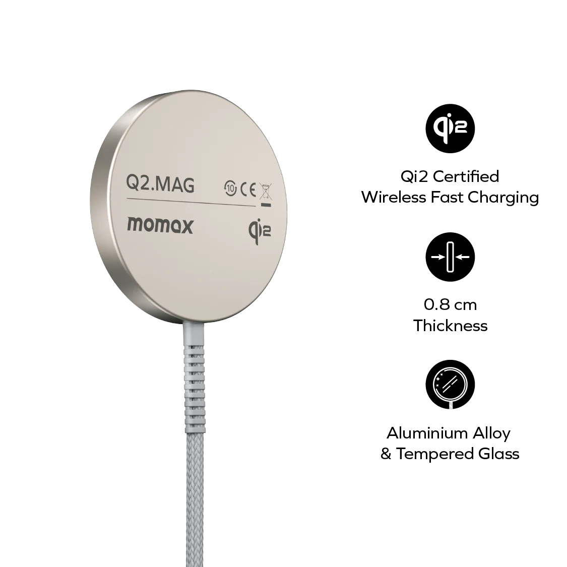 Q2.Mag Portable Qi2 Magnetic Wireless Charger 15W