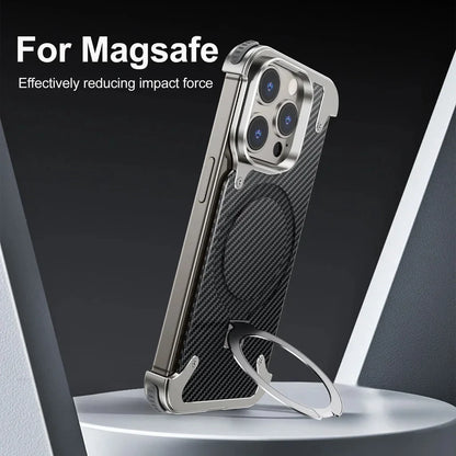 MagSafe Ring Stand Air Cushion Carbon Fiber Case For iPhones